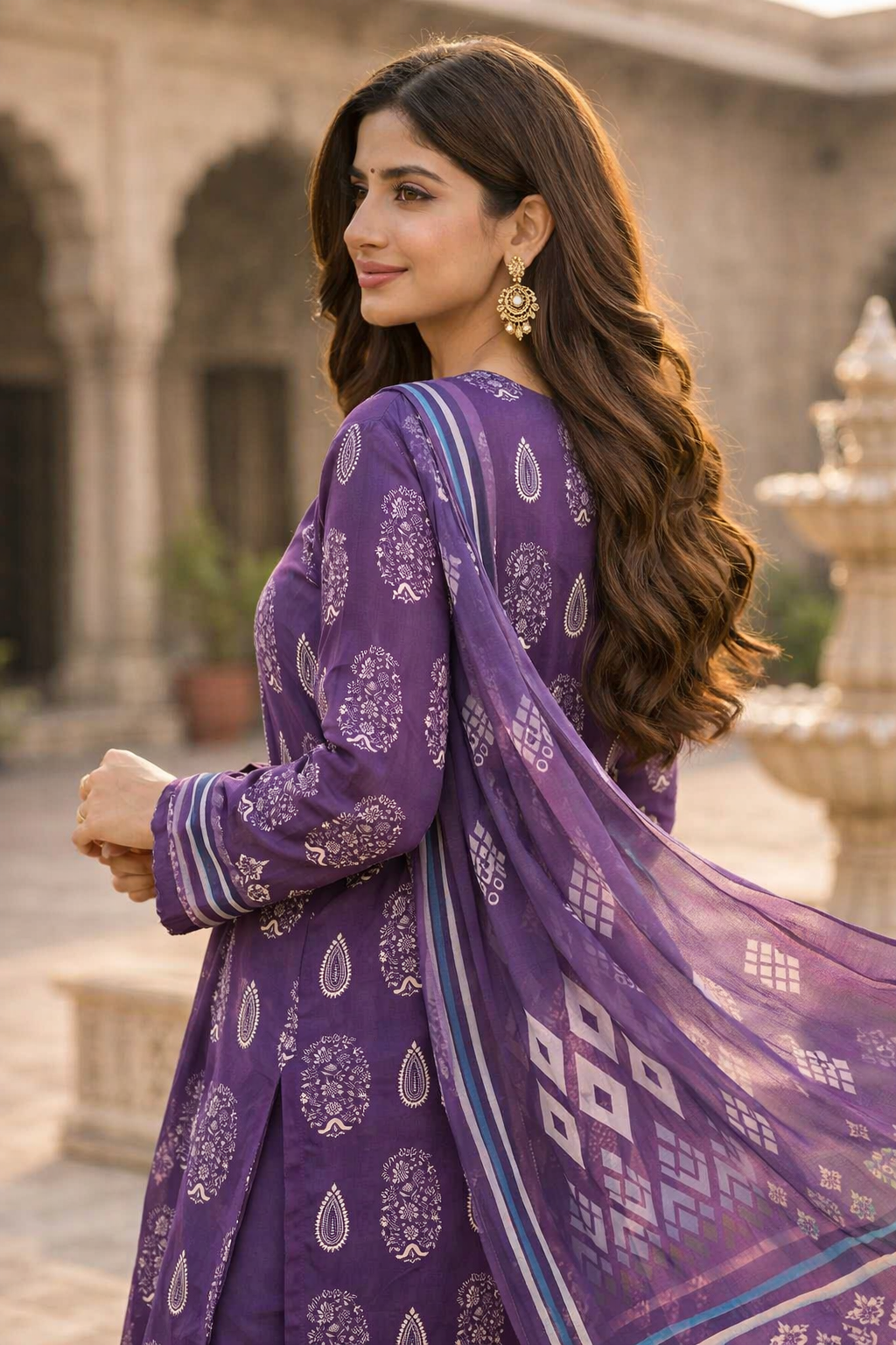 Royal Purple Paisley – 3 Piece Lawn Suit